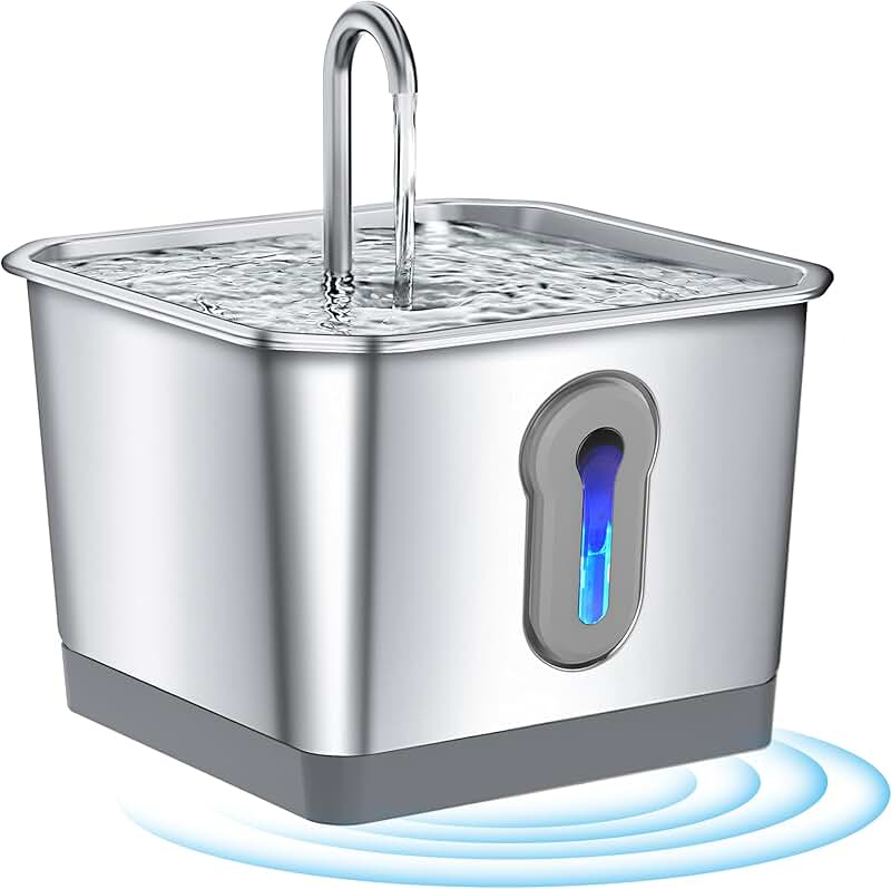 Battery-Operated Pet Water Fountain with Motion Sensor