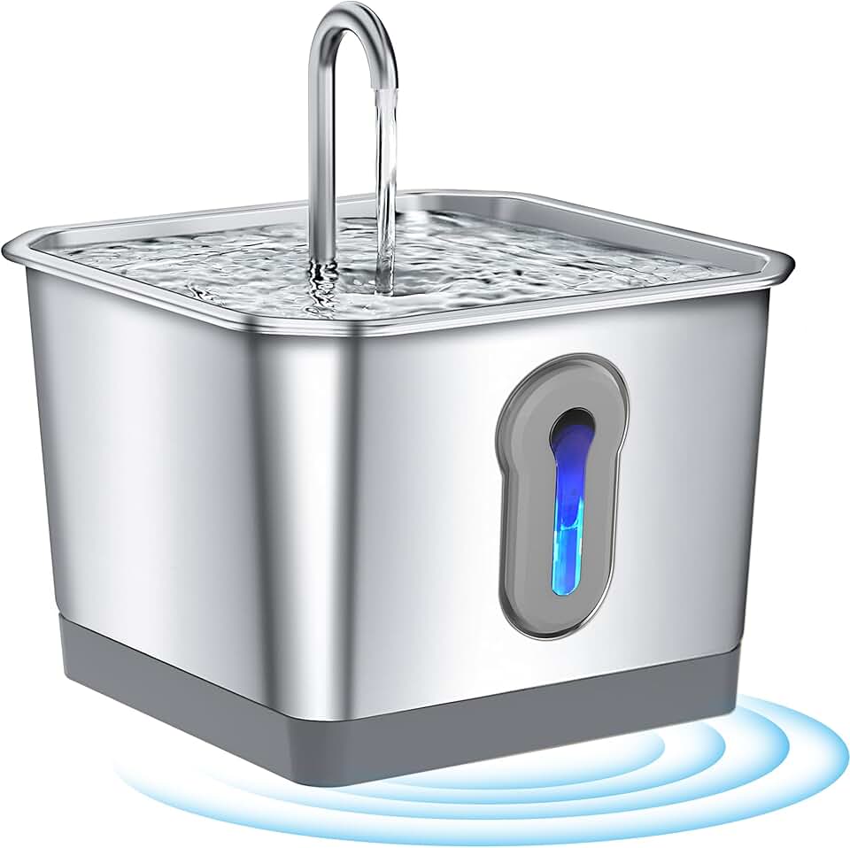 Battery-Operated Pet Water Fountain with Motion Sensor