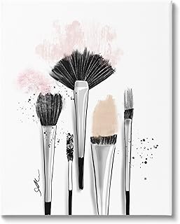 Makeup Brushes Canvas Wall Art by Alison Petrie