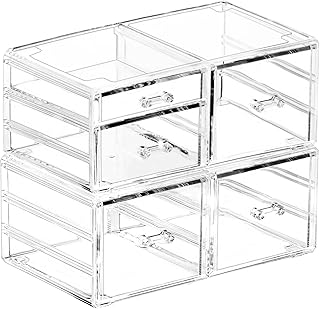 Acrylic 2-Pack Clear Desk Organizer with Drawers