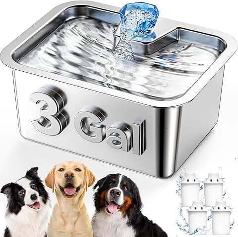 Large Stainless Steel Water Fountain for Big Dogs