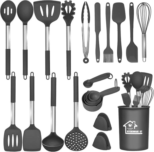 Heatproof Silicone Spoon and Spatula for Cooking