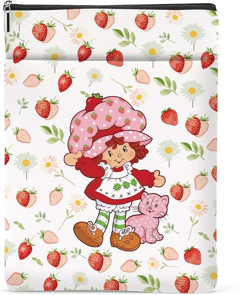 Cute Strawberry Book Sleeve with Pockets