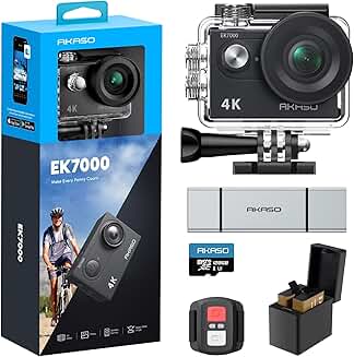Action Camera with MicroSDXC Card and Accessories Kit