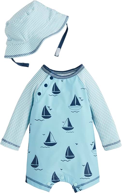 Boys Children's Sailboat Rashguard with Hat