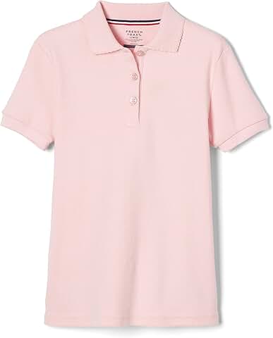 Girls' Short Sleeve Picot Collar Polo Shirt