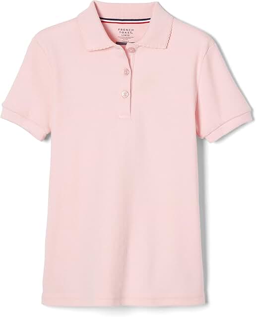 Girls' Short Sleeve Picot Collar Polo Shirt