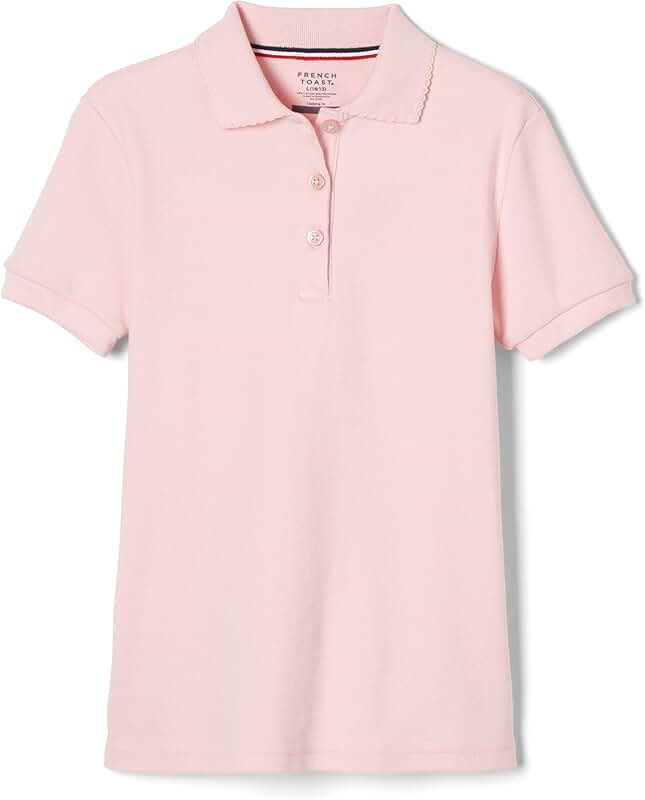 Girls' Short Sleeve Picot Collar Polo Shirt