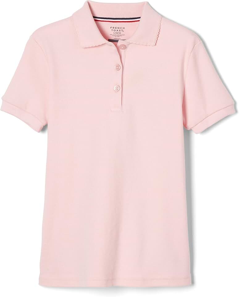 Girls' Short Sleeve Picot Collar Polo Shirt