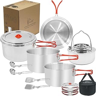 Large 11-Piece Camping Cookware Set for 4-8 People