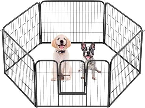 Foldable 6-Panel Dog Playpen for Indoor and Outdoor Use