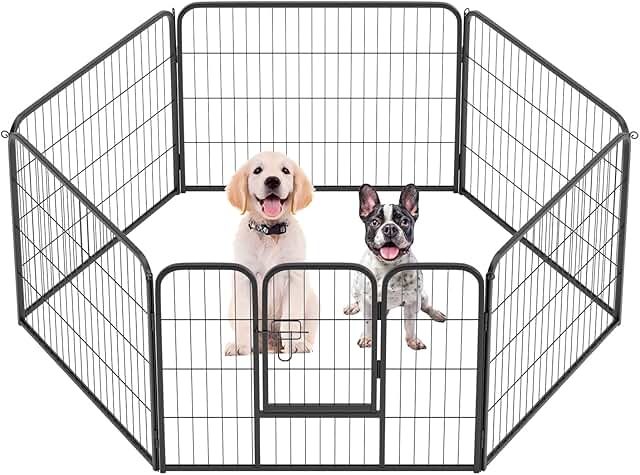 Foldable 6-Panel Dog Playpen for Indoor and Outdoor Use