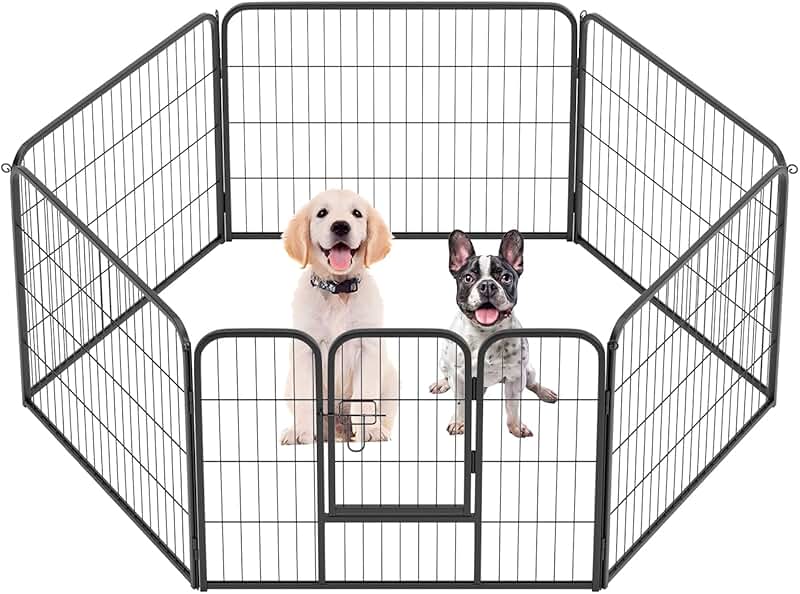 Foldable 6-Panel Dog Playpen for Indoor and Outdoor Use