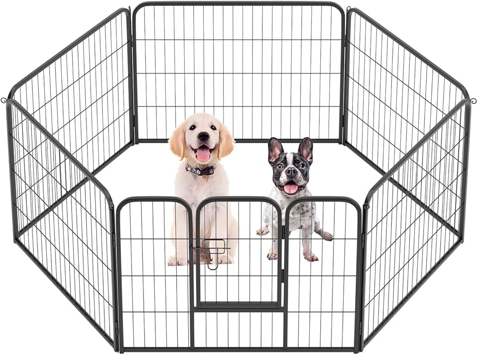 Foldable 6-Panel Dog Playpen for Indoor and Outdoor Use