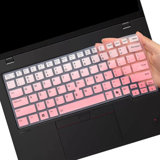 Pink Silicone Keyboard Cover for 14-Inch Laptops
