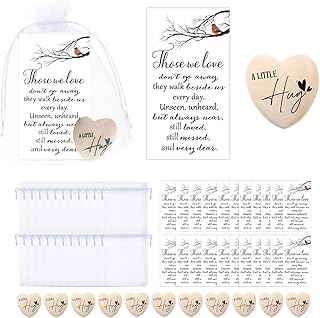 50 Heart Tokens with Cards and Bags for Gifts