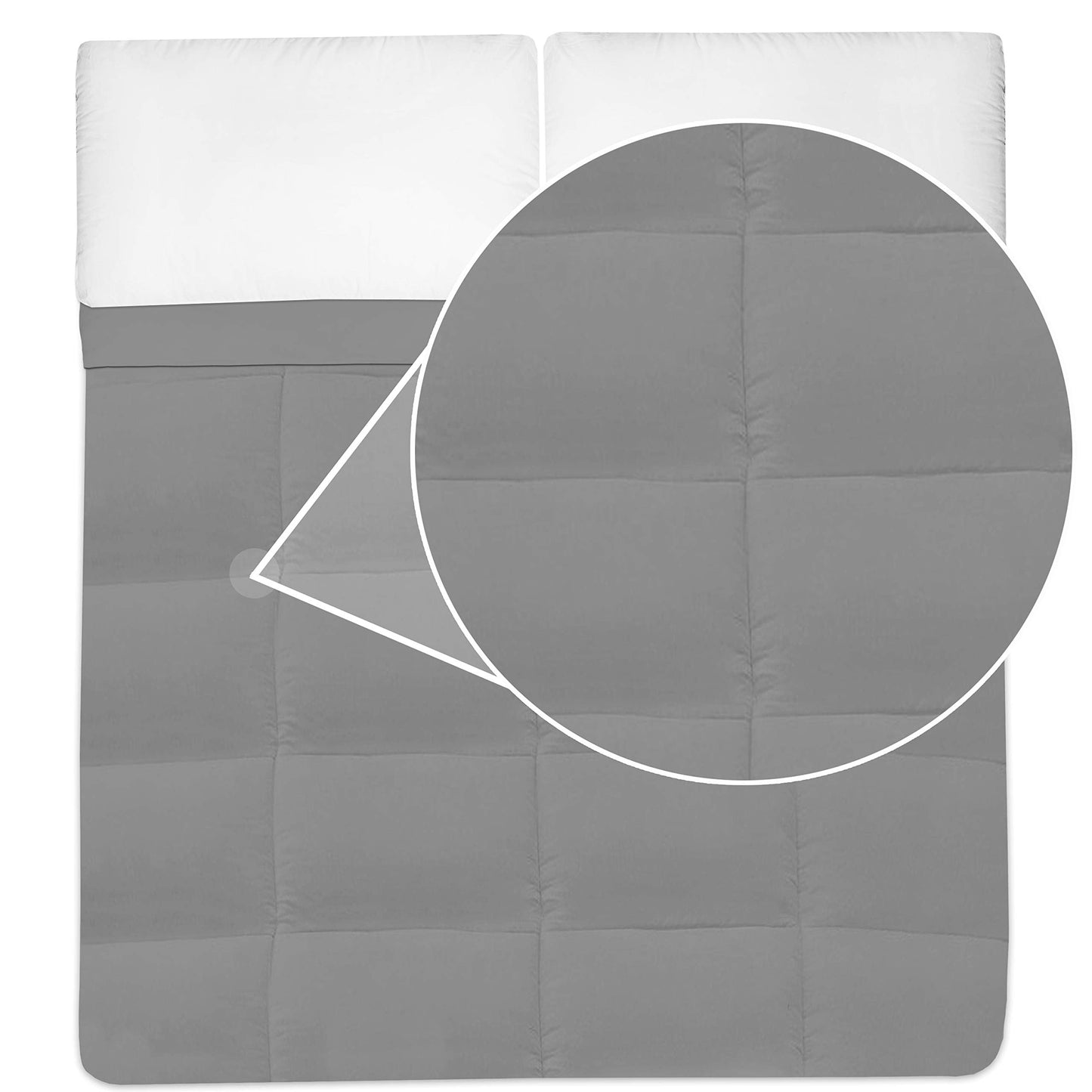 White Goose Down Alternative Comforter, Full, Gray
