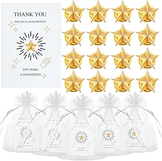 150 Star Badge Lapel Pins with Greeting Cards and Organza Bags