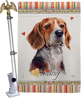 Dog and Hound Garden House Flag with Paw Prints