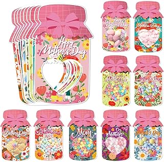Pink 36-Piece Paper Gift Bags with Cards for Spring Events