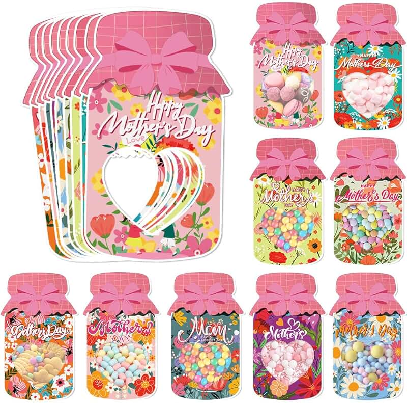 Pink 36-Piece Paper Gift Bags with Cards for Spring Events