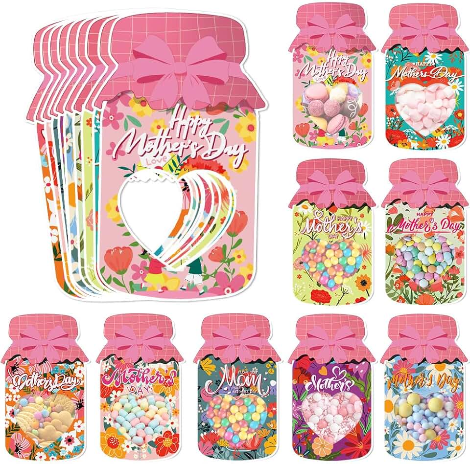 Pink 36-Piece Paper Gift Bags with Cards for Spring Events