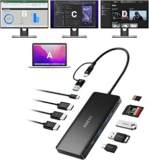 Triple Monitor USB C Docking Station with HDMI and USB 3.0