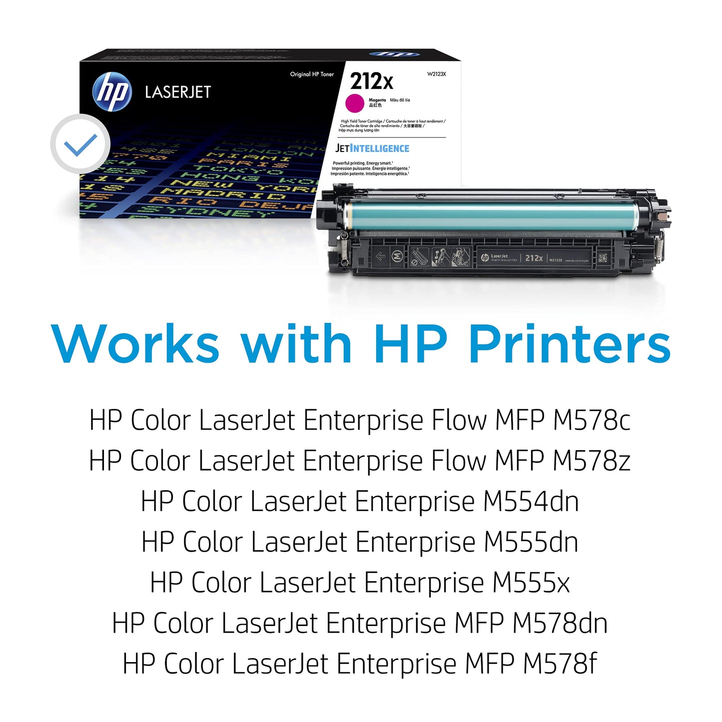 Original 212X Magenta High-yield Toner Cartridge | Works with Color LaserJet Enterprise M554, M555 Series, Color LaserJet Enterprise MFP M578 Series | W2123X