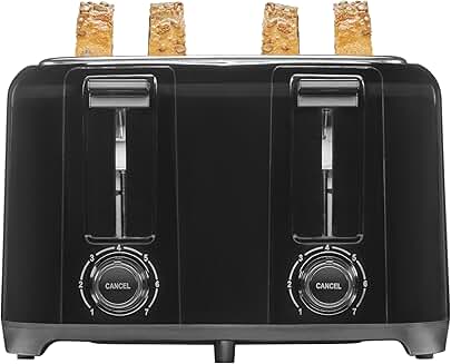 4-Slice Toaster with Wide Slots and Adjustable Browning