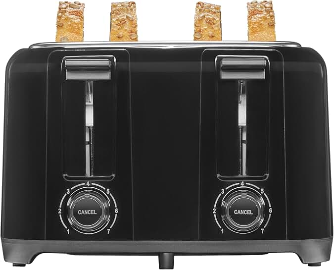 4-Slice Toaster with Wide Slots and Adjustable Browning