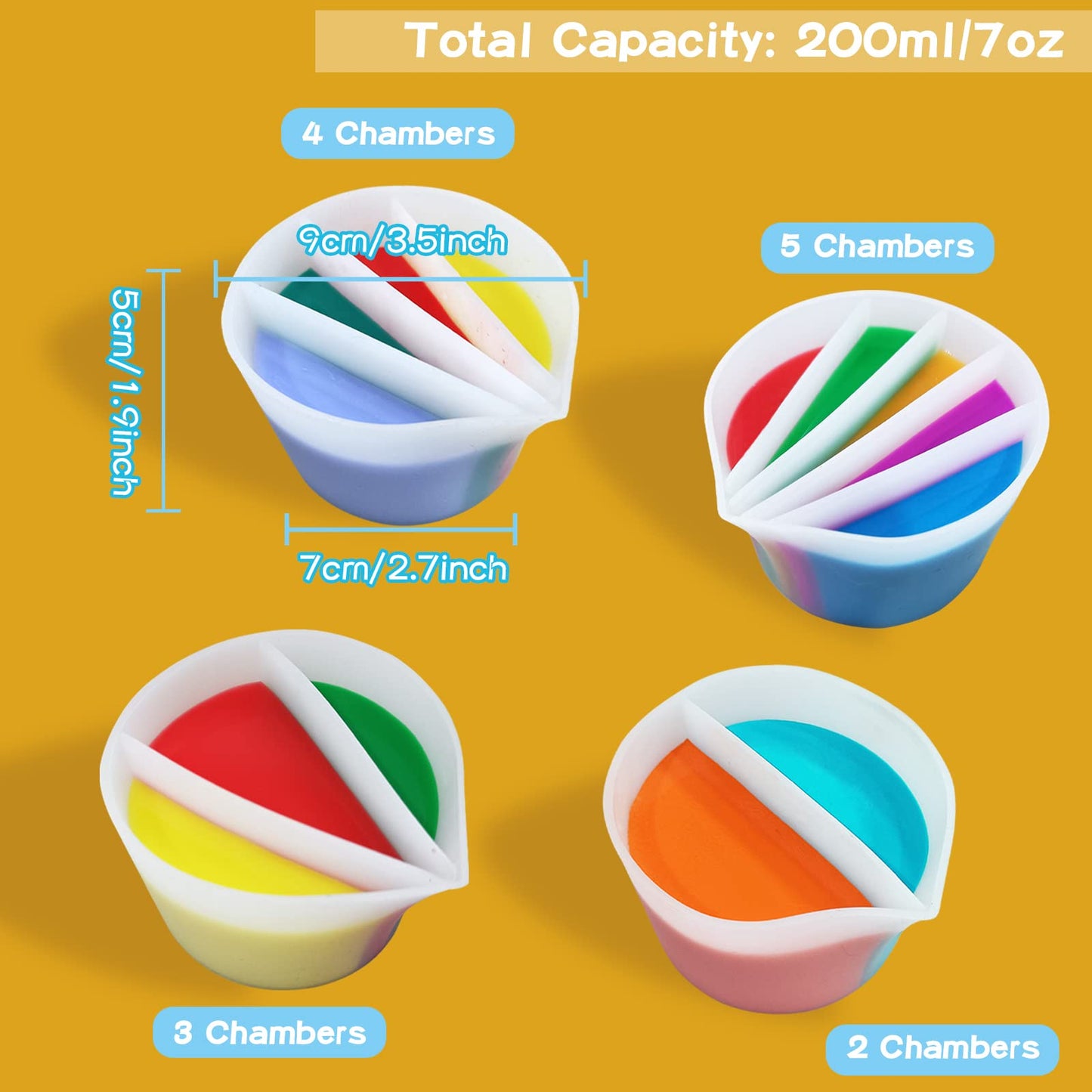 Split Cup for Paint Pouring Silicone Reusable 9cm
