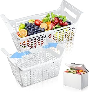 Adjustable Freezer Organizer Bins, 2 Pack