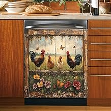 Farm Rooster Magnetic Door Cover for Dishwasher