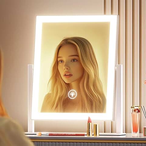 Lighted 15.2" Vanity Mirror with Lights and Magnification