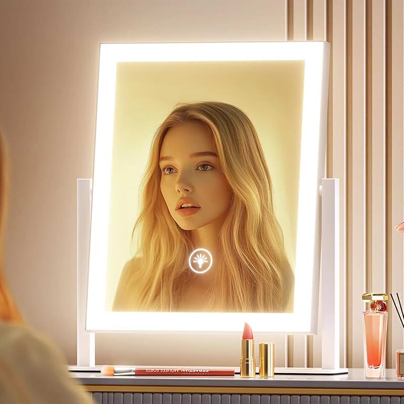 Lighted 15.2" Vanity Mirror with Lights and Magnification