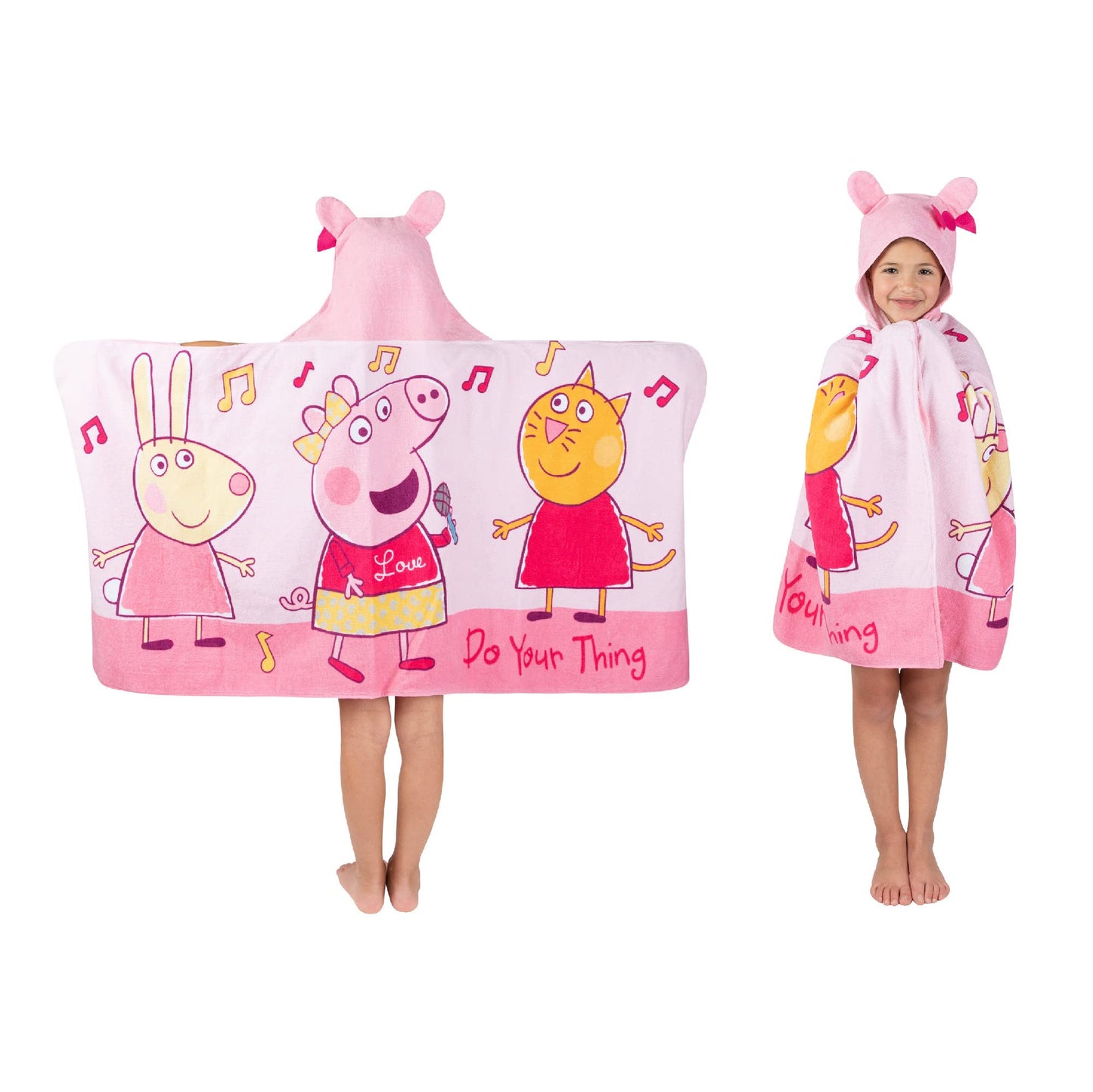 Peppa Pig Ki Pool/Beach Soft Cotton Terry Hooded Towel Wrap, 24 in x 50 in, by