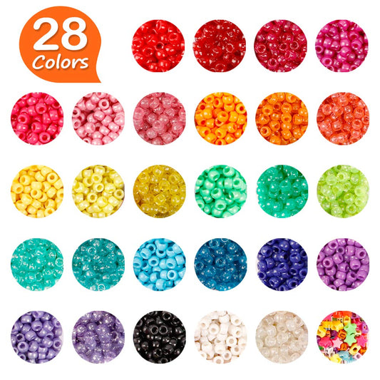 Colorful Pony Beads Set for Jewelry Making and Crafts