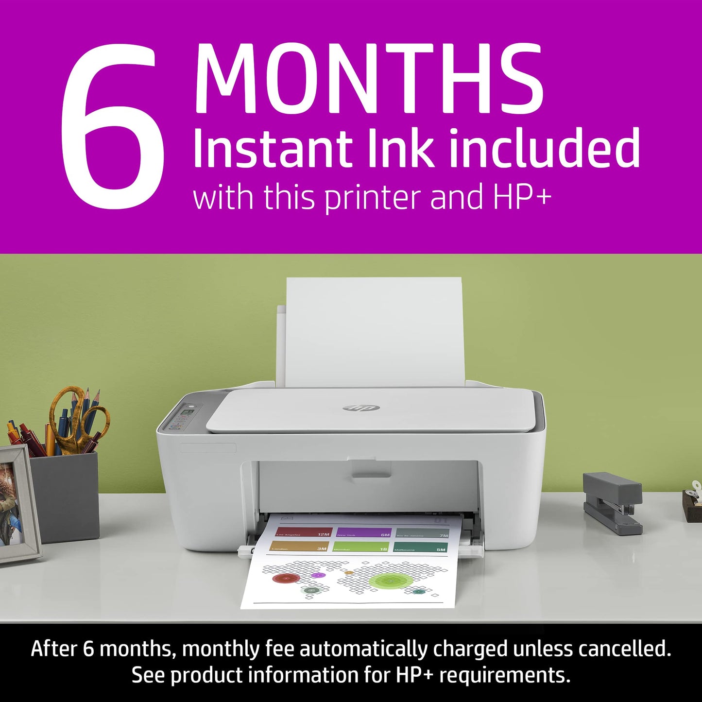 DeskJet 2755e Wireless Color All-in-One Printer with Bonus 6 Months Instant Ink with +