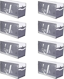Heavy Duty Large Storage Bags with Handles, 8 Pack