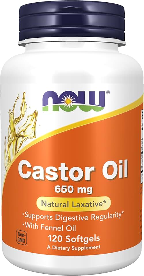 Castor Oil with Fennel Oil Natural Laxative 120 Softgels