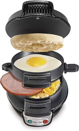 Breakfast Sandwich Maker with Egg Cooker Ring