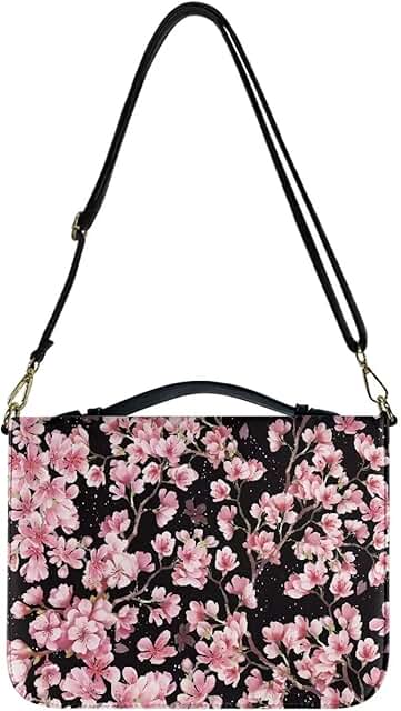 Large Cherry Branch Bible Cover with Pockets and Handle