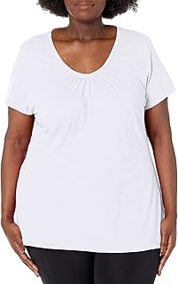 Women's Short Sleeve V-Neck Shirred Tee