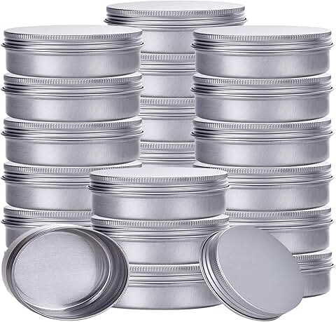 24 Refillable 4 oz Aluminum Tin Jars