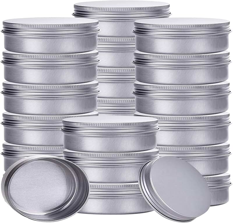 24 Refillable 4 oz Aluminum Tin Jars