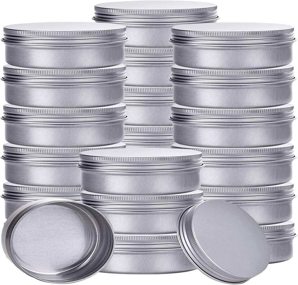 24 Refillable 4 oz Aluminum Tin Jars