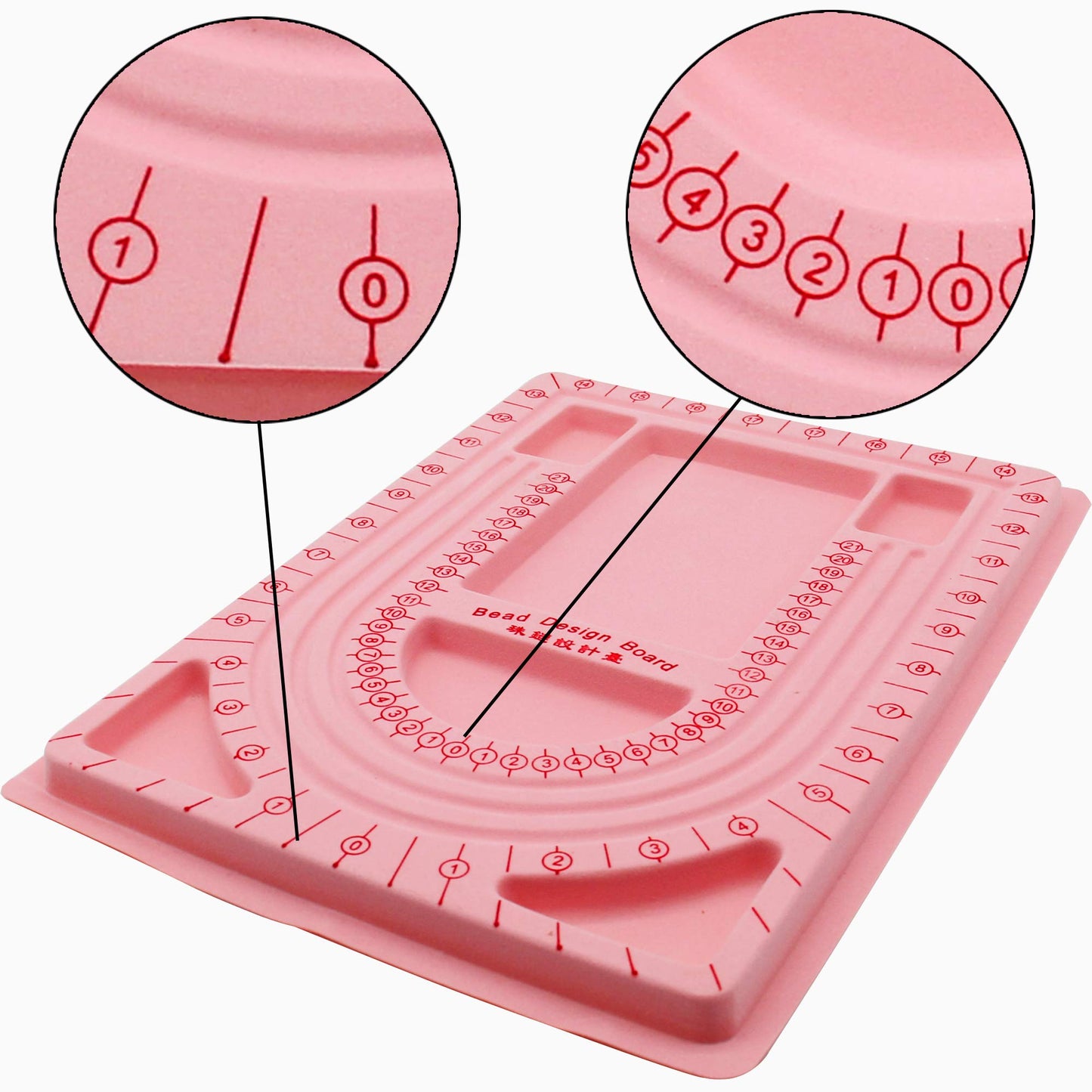 Pink Bead Design Board for Jewelry Making and Bead Layout