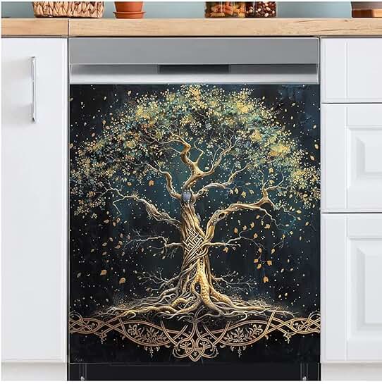 Decorative Tree of Life Magnet Cover for Kitchen