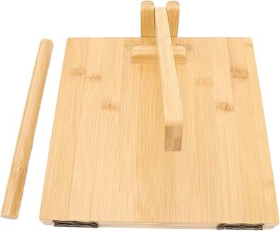 Wooden Tortilla Press with Rolling Pin and Parchment Sheets