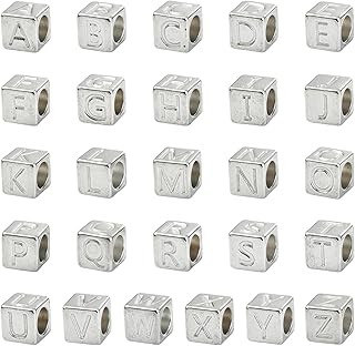 26-Piece Cube Letter Beads for Jewelry and Crafts